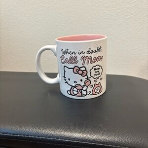 Sanrio Hello Kitty Mug When in Doubt Call Mom White Pink Ceramic Mug